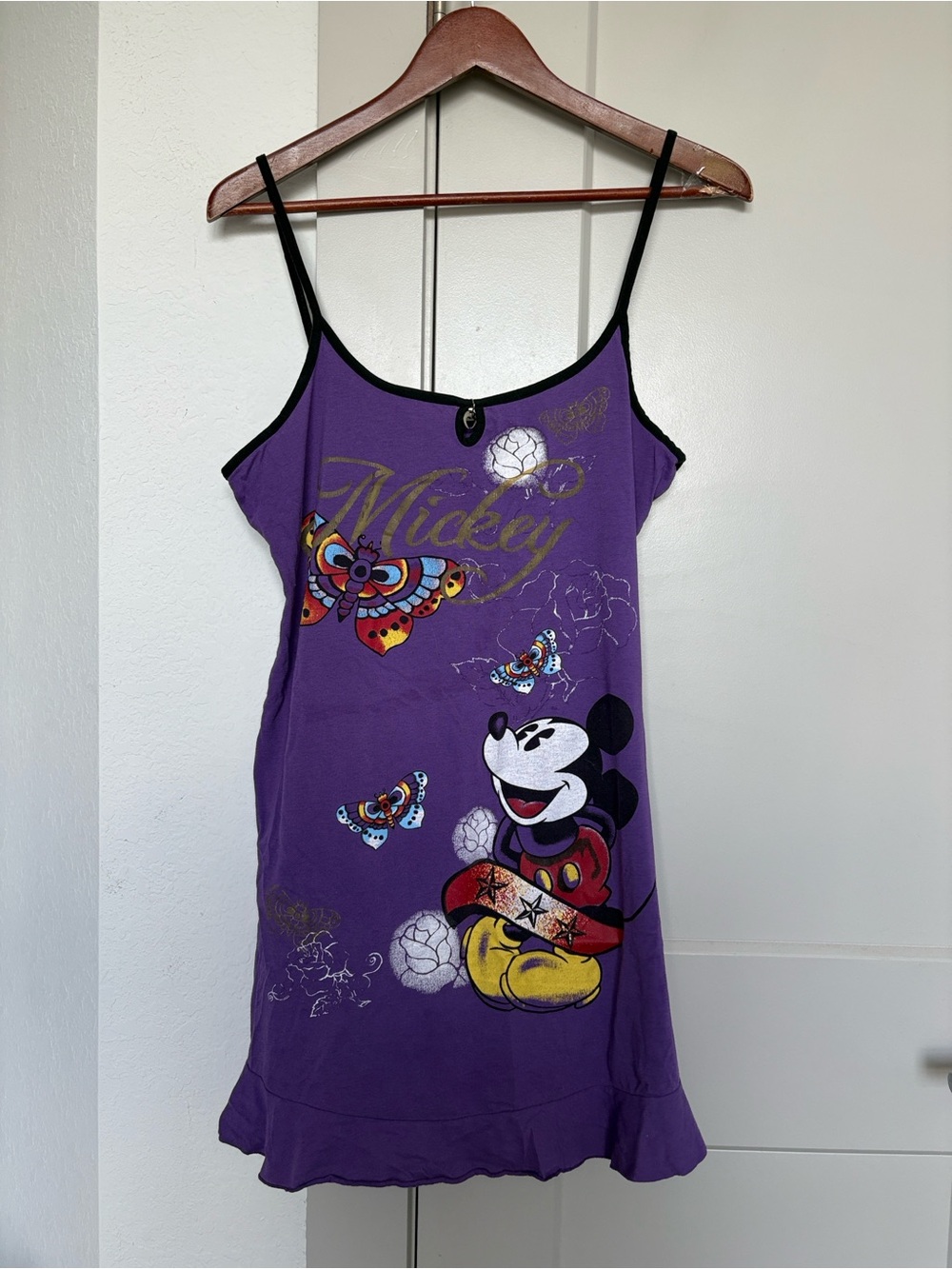 Y2K DISNEY MICKEY MOUSE PURPLE GRAPHIC CAMISOLE NIGHTDRESS WOMENS XL